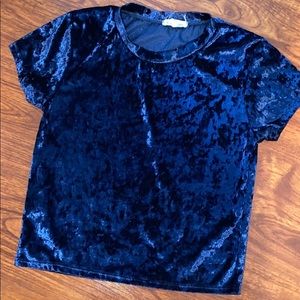 Blue velvet crop top